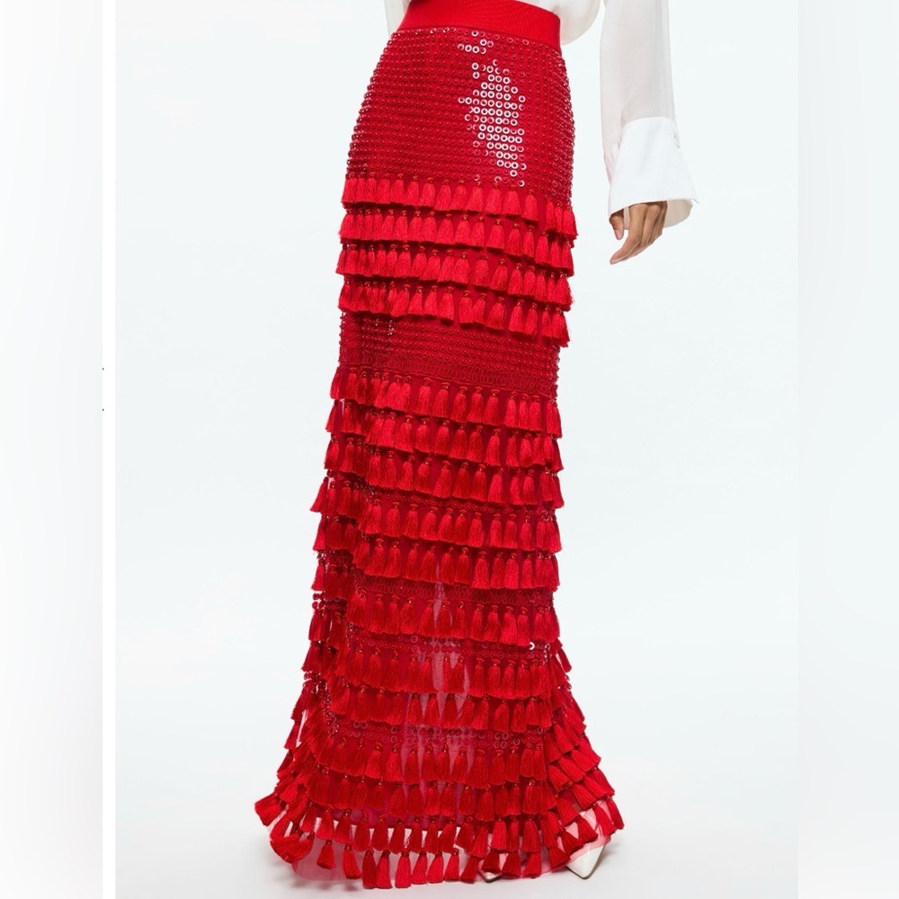 Alice & Olivia MERRILL EMBELLISHED MAXI GOWN SKIRT Size 2